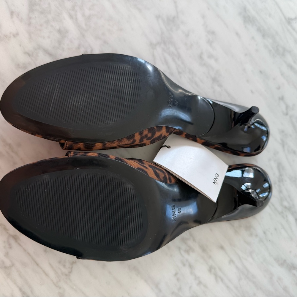 MANGO Leopard Print Kitten Heel Thong Sandals Slip On US 9 EURO 40 New - Picture 10 of 12